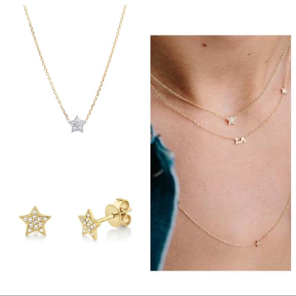 Jewelry - Pave star Necklace and Earrings set